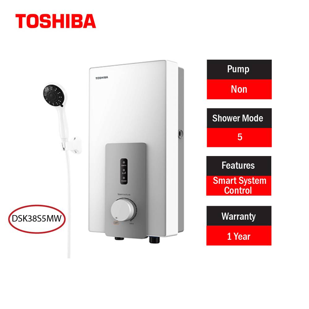 Toshiba Water Heater (with pump) DSK38S3MW / (without pump) DSK38S5MW