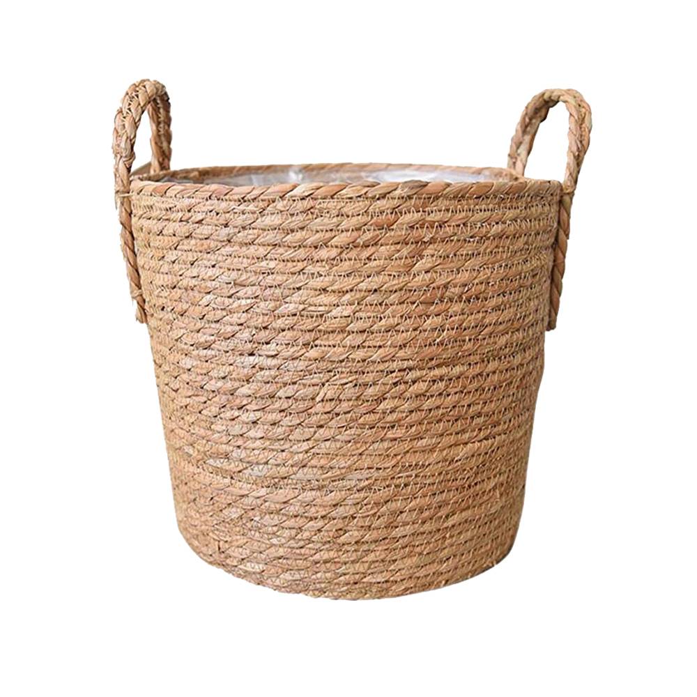 [READY STOCK] Round Woven Seagrass Plant Basket / Home Storage